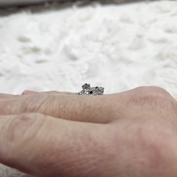 Hello Kitty - Silver Tone Adjustable Rhinestone Ring - Picture 9 of 12